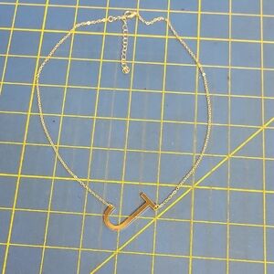 Initial J Gold Tone 18" x 3" Extension Necklace